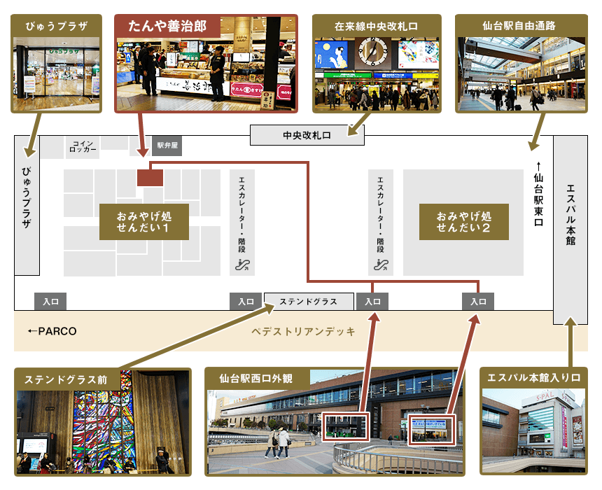 仙台駅2階構内マップ